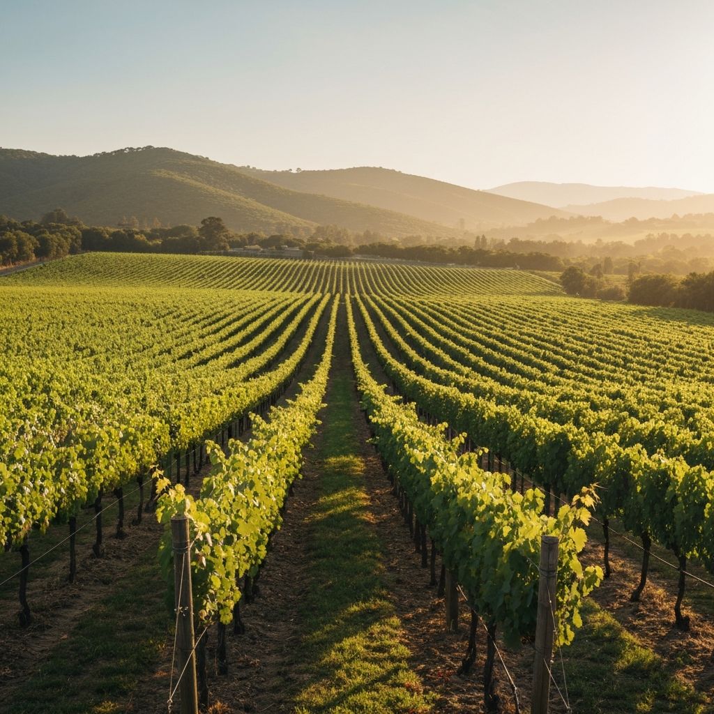 Der Wille Weinberg im goldenen Abendlicht